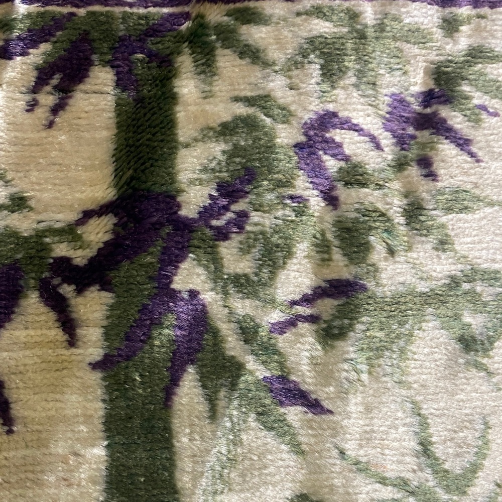 Vintage Peacock Tapestry Wall Hanging in Green, Purple & Peach - Picture 4 of 9